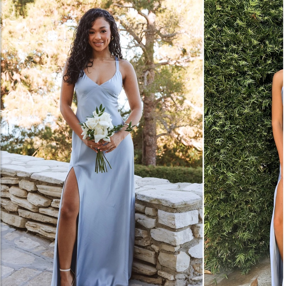 Show Me Your Mumu Anderson Steel Luxe Satin Dress (Medium)